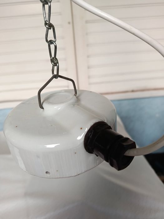 Ceramiczna Lampa sufitowa OPS wisząca Prl Industrialna. Dostępne 2sztuki.