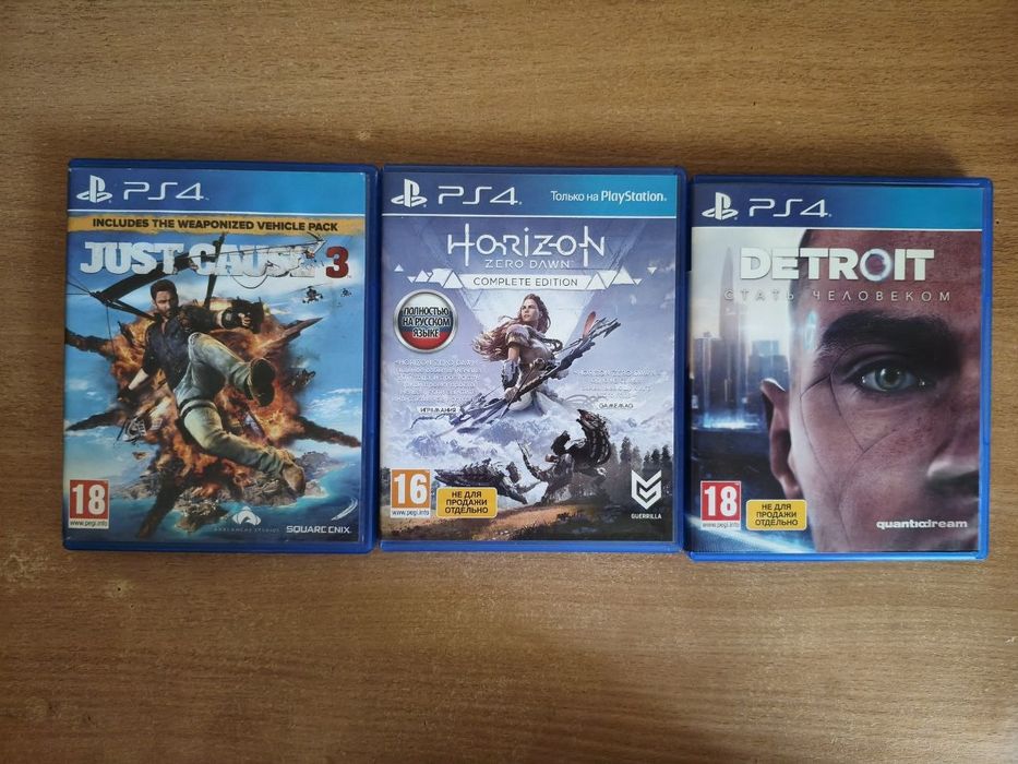 Диски з іграми для ps4: Detroit Just cause 3 Horizon