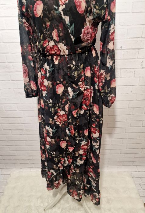Nowa sukienka maxi Włoska w kwiaty butik