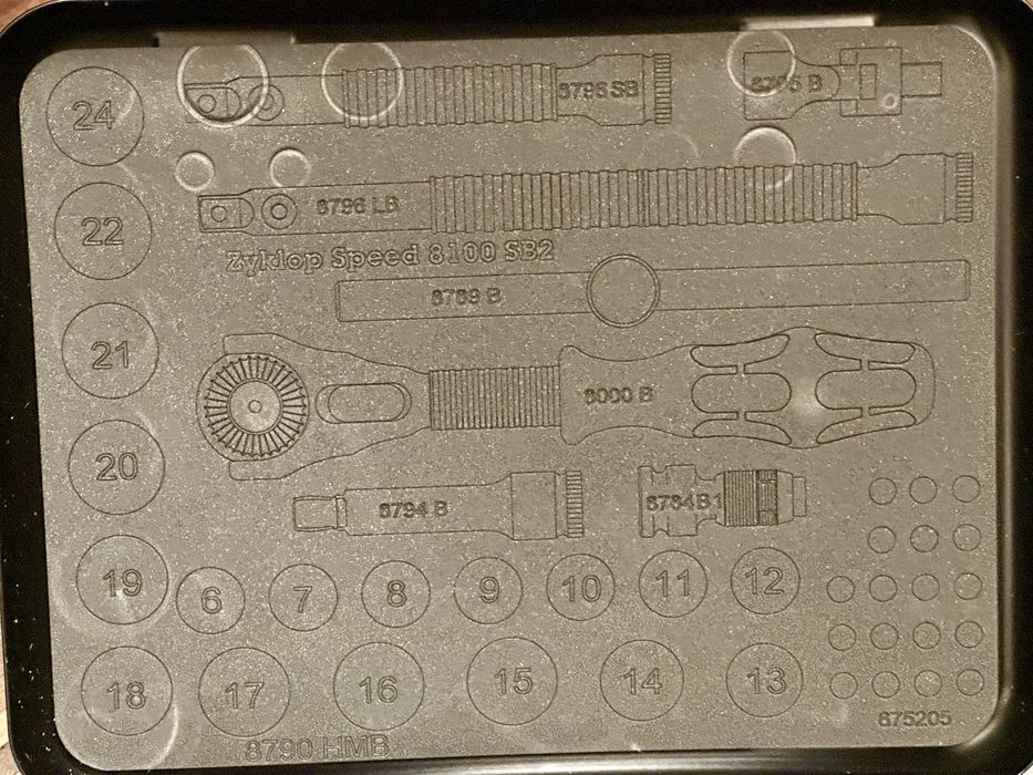 Wera 8100 SB 2 Zestaw 3/8” sześciokątnych końcówek klucze nasadowe 43