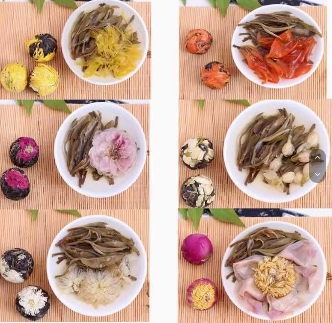 Цветочный чай ассорти • шен пуэр с цветами • подарочная упаковка 120г