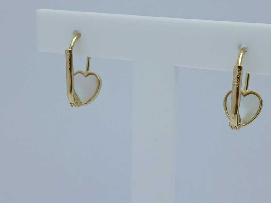 Piękne Złote Kolczyki Serca 1,83g p.585