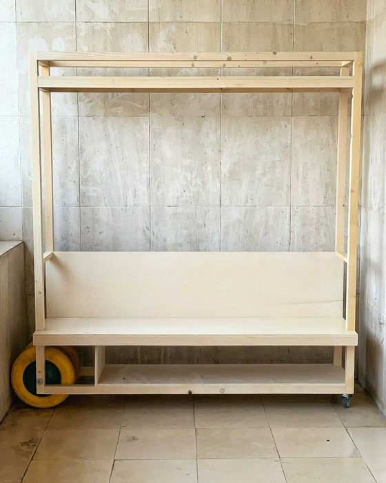 Banco p/ exterior com rodas