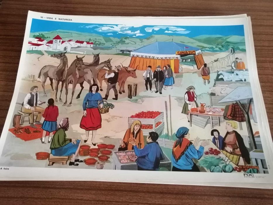 Material didático para o ensino primário, anos 70 - Gravuras