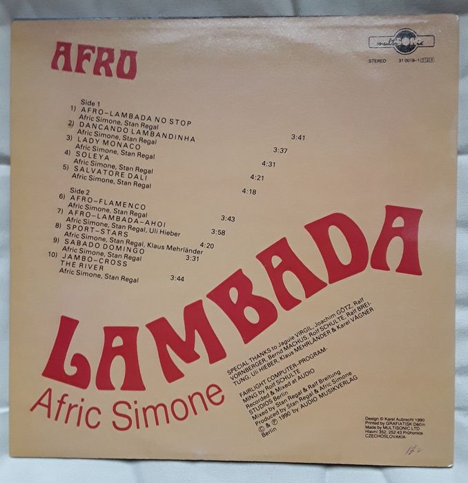 Disco LP em vinil Afro Lambada de Afric Simone