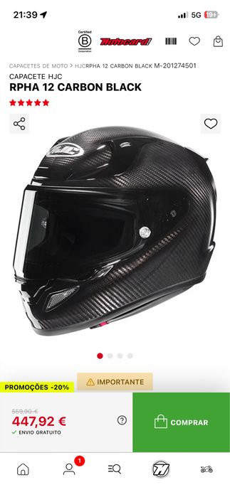 Capacete hjc M como Novo