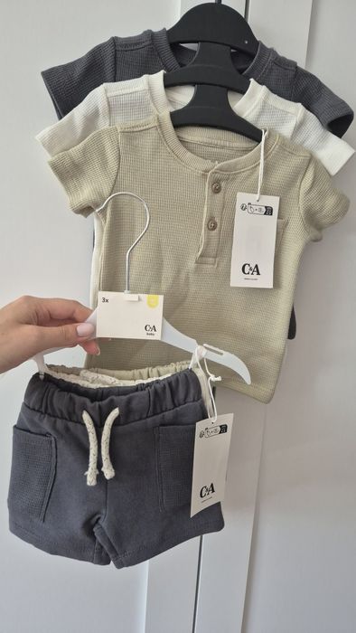 Komplet zestaw c&a 3 x koszulka 3 x szorty spodenki