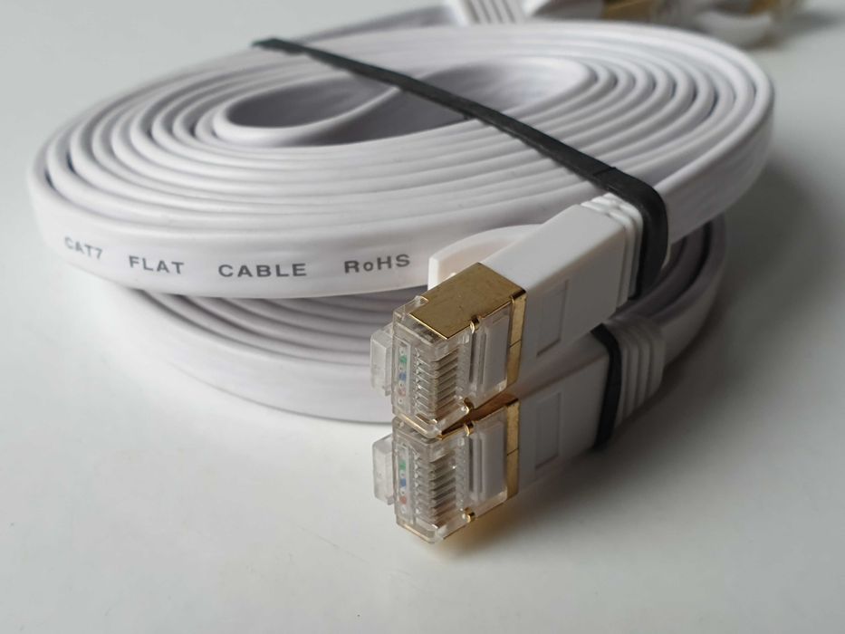 патч корд Ethernet Cat 7 32AWG   10 Гбіт/с  flat  rohs white 2м