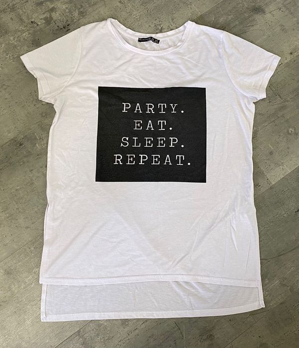 Biała bluzka t-shirt Nadruk L -X X L Atmosphere Primark 16