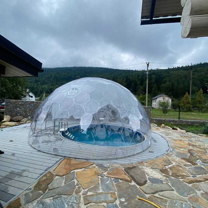 Kopuła, zadaszenie basenu, dach na basen, osłona jacuzzi, ogród zimowy