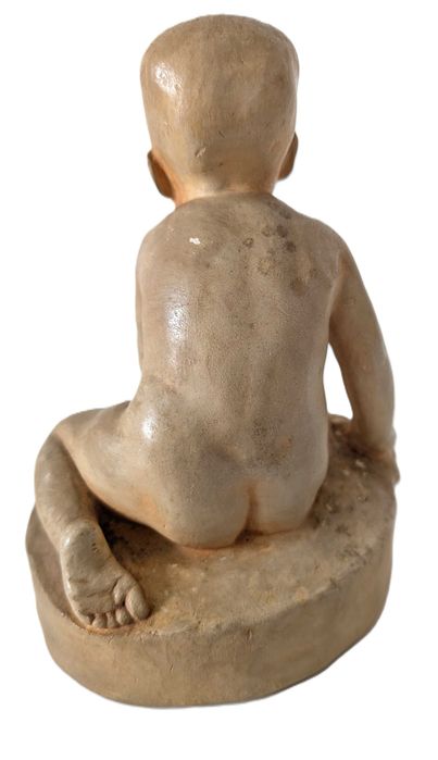 Escultura Vintage de Teixeira Lopes em Terracota e Gesso