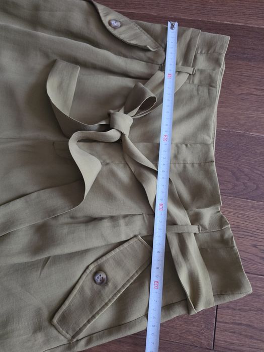 Spodnie khaki H&M z wysokim stanem