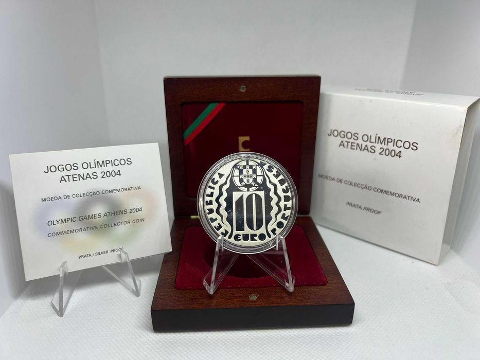 Portugal 2004 - Estojo 10 Euros Prata Proof 28º Jogos Olímpicos de Verão - Atenas 2004