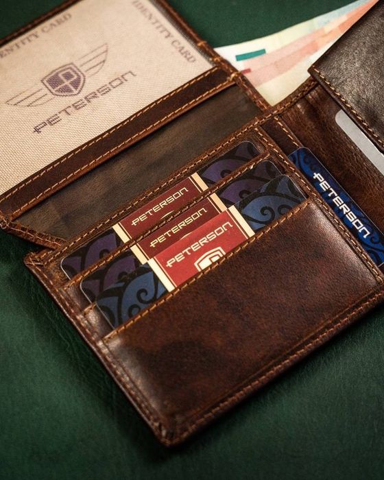 męski portfel ze skóry naturalnej z systemem rfid - peterson