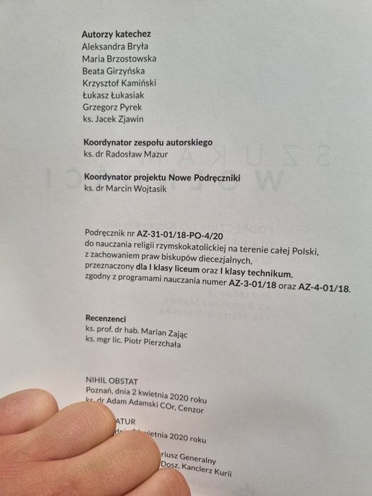 Książka od religi ,,Szukam Wolności 1"