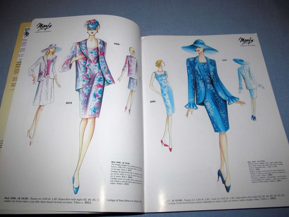 Moda Marfy 2016 wykroje 10 modeli r.42-54 szycie krawiectwo ilustracje