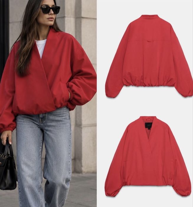 Бомбер Zara червоний куртка