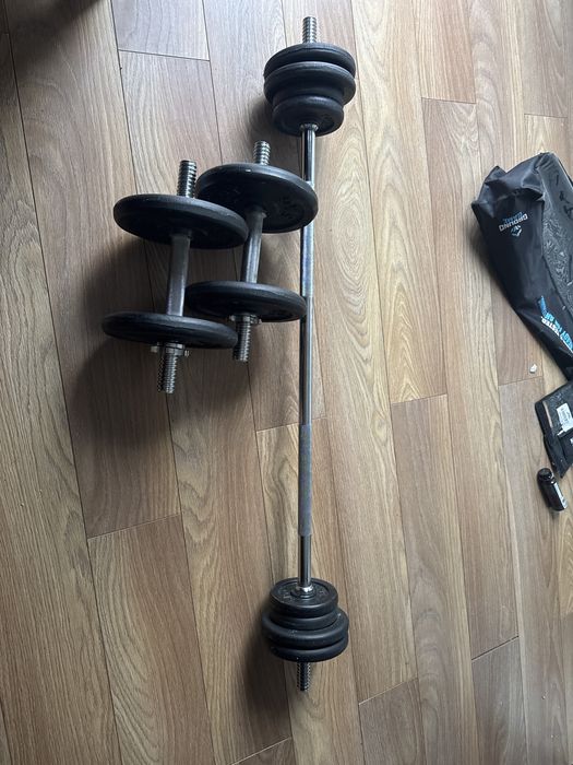 Sztanga+ Hantle+40kg obciazenia