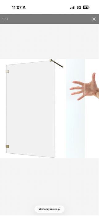 Essenza Pro Brushed Gold kabina prysznicowa Walk-in 100 złoty szczotkowany Radaway 10103100-99-01