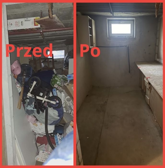 Wywóz gratów, odpadów - Opróżnianie piwnic, garaży, strychów, biur i działek