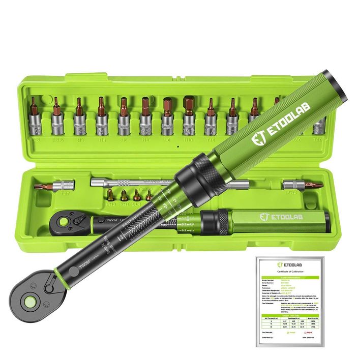 Klucz dynamometryczny ETOOLAB 1/4 1-26 Nm zestaw 25 el.