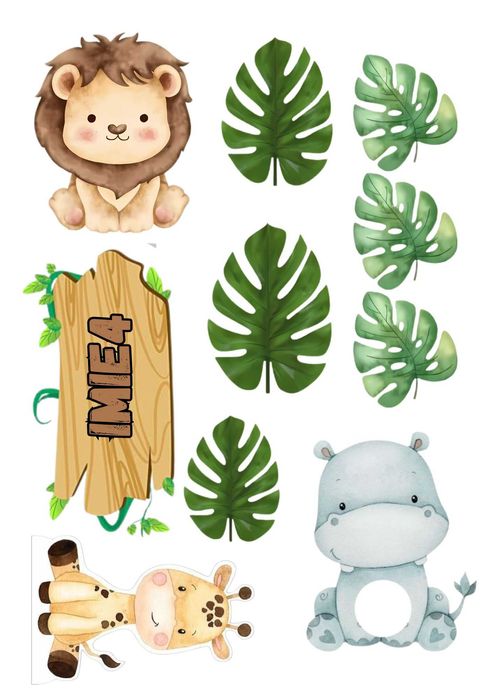 Wydruki na jadalnym papierze cukrowym A4 kotki SAFARI – na tort