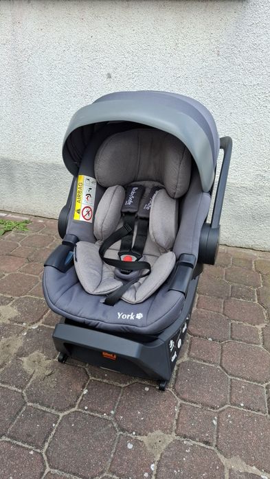 Fotelik BabySafe York i-Size (0-13 kg) + Baza ISOFIX z nogą + Adaptery Camarelo