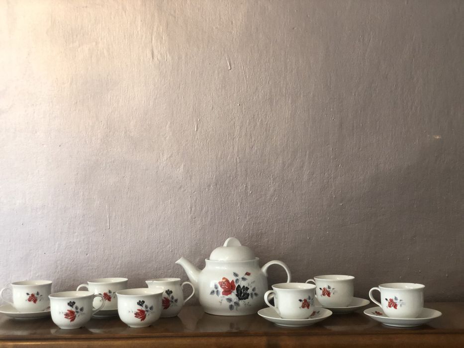 Piękny zestaw serwis kawowy prl vintage retro