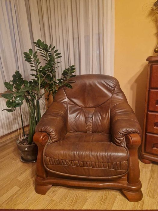 Skórzany komplet wypoczynkowy f-my Kler (kanapa + 2 fotele)