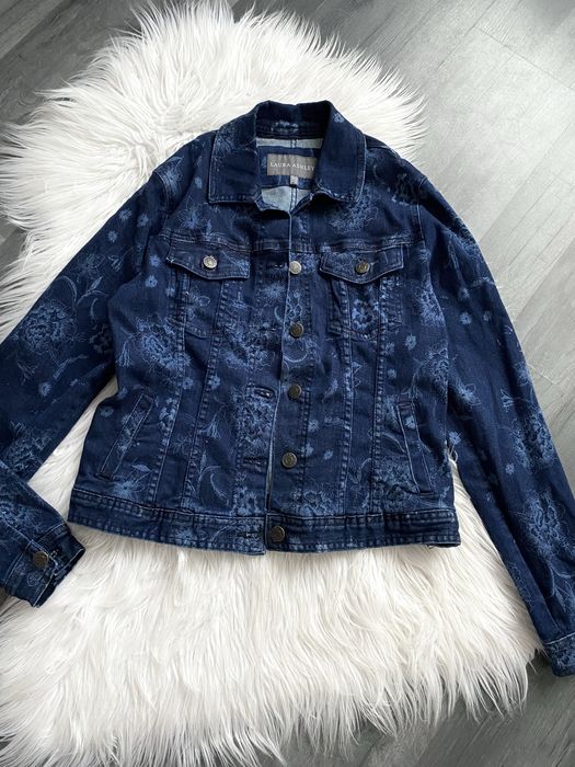 Granatowa jeansowa katana kurtka koszulowa z bawełny S/M 36/38 bawełna