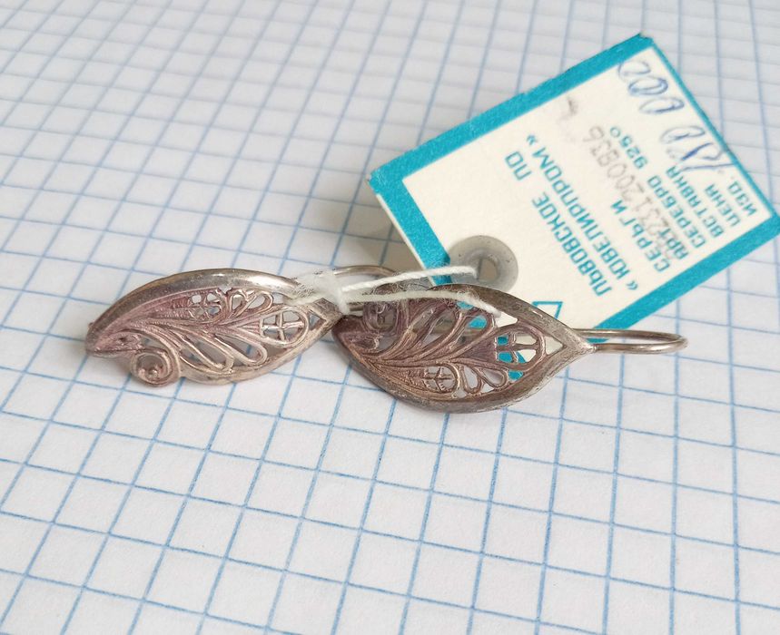 Вінтажні Сережки з біркою. Нові. Срібло Зірочка. 925 проба. СССР