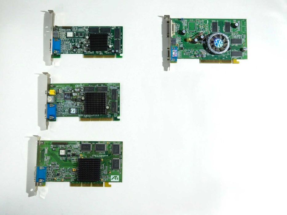 ATI Rage 128PRO 16MB GeForce2 MX400 64MB+TV Radeon VE 64MB R.9550 AGP