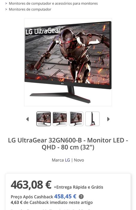 Monitor LG UltraGear 32" QHD 165Hz Gaming