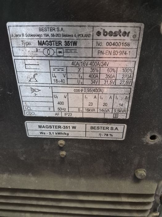 Magster351w bester 400a migomat spawarka polska niezawodna