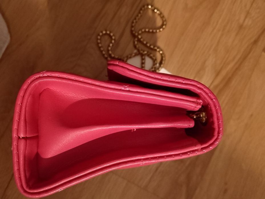 Nowa mała pikowana torebka ala Tous w kolorze fuksji
