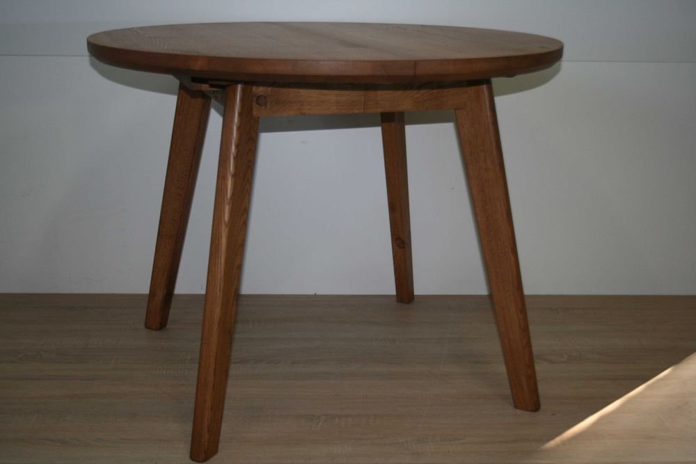 Stół okrągły dębowy rozkładany ( lity dąb) LOFT