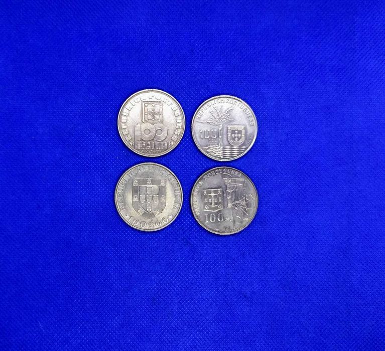 Lote de 4 moedas 100 Escudos comemorativas personalidades portuguesas