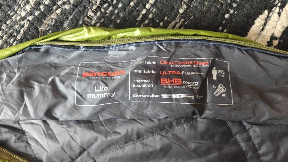 Śpiwór Pinguin Lite Mummy 195 cm LEWY CCS BHB Micro