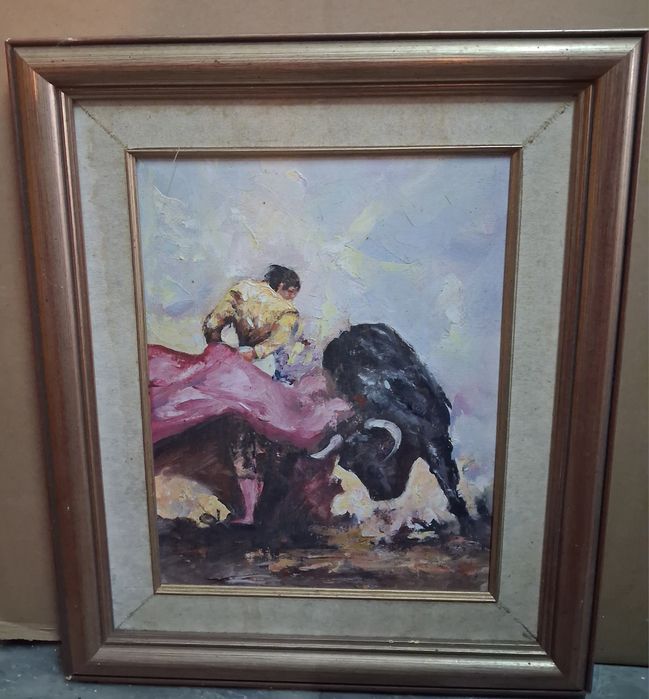 Quadro pintura a óleo  toureiro