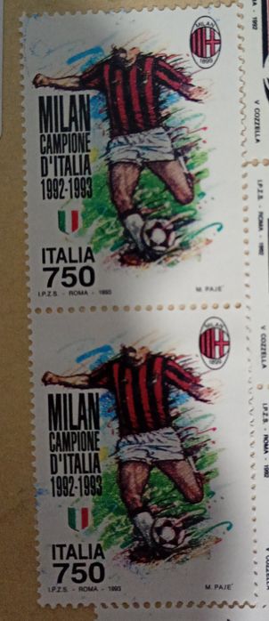 Selos raros Milan Campeão, Itália 90, Rei Filipe VI, Garri Kasparow