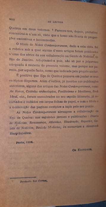 Notas Contemporaneas, Eça de Queiroz