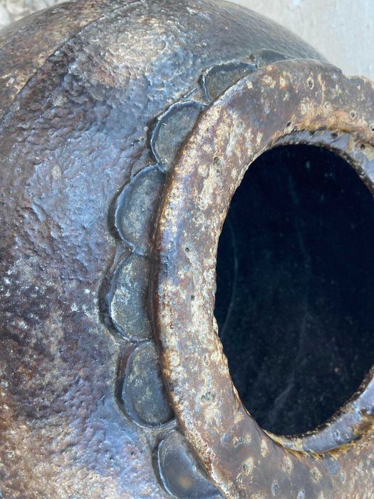 Antigo pote esférico em grés para especiarias Sec. XIV - XVI