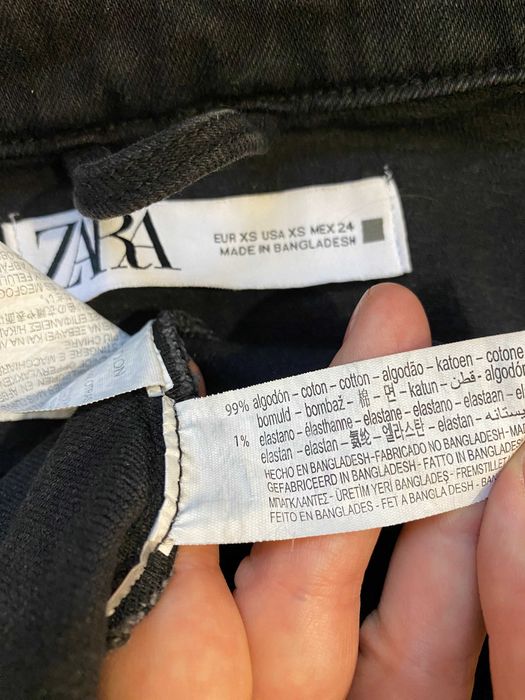 jak Nowa katana szara Zara grafit XS 34 elastyczna kurtka jeans basic