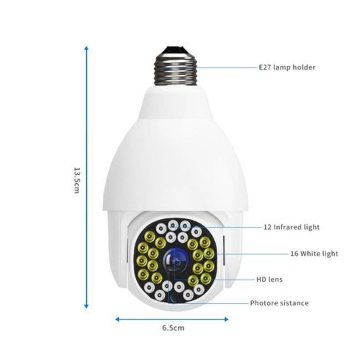 Lâmpada com câmara oculta HD V380 pro wifi **Novo**