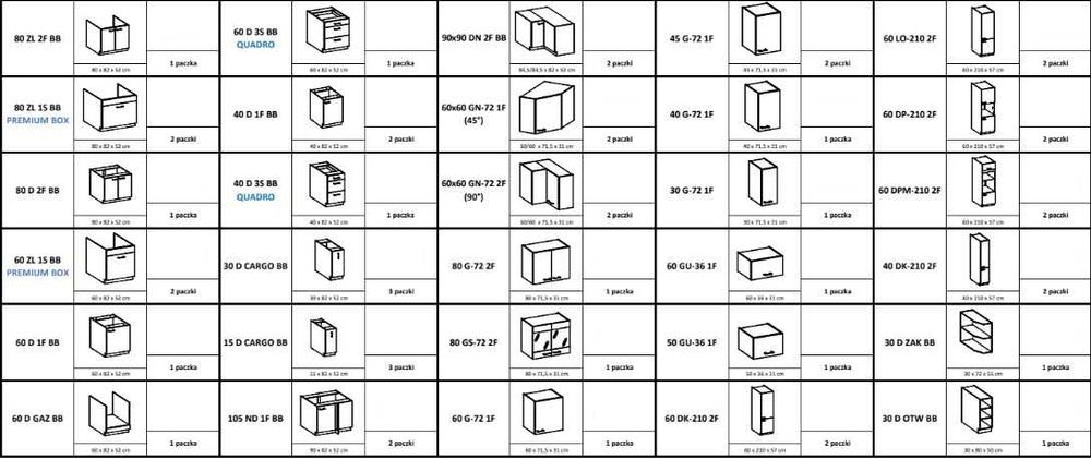 Meble kuchenne MODENA artisan + czarny cichy domyk