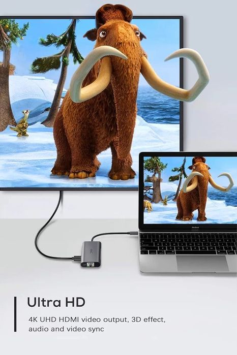 Adapter koncentratora 6in1 USB C HUB  YXwin, USB C do HDMI 4K, 6 w 1