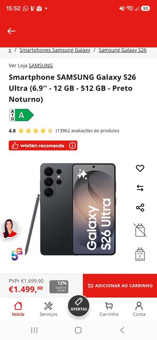 Samsung Galaxy S26 Ultra 512gb - Novo