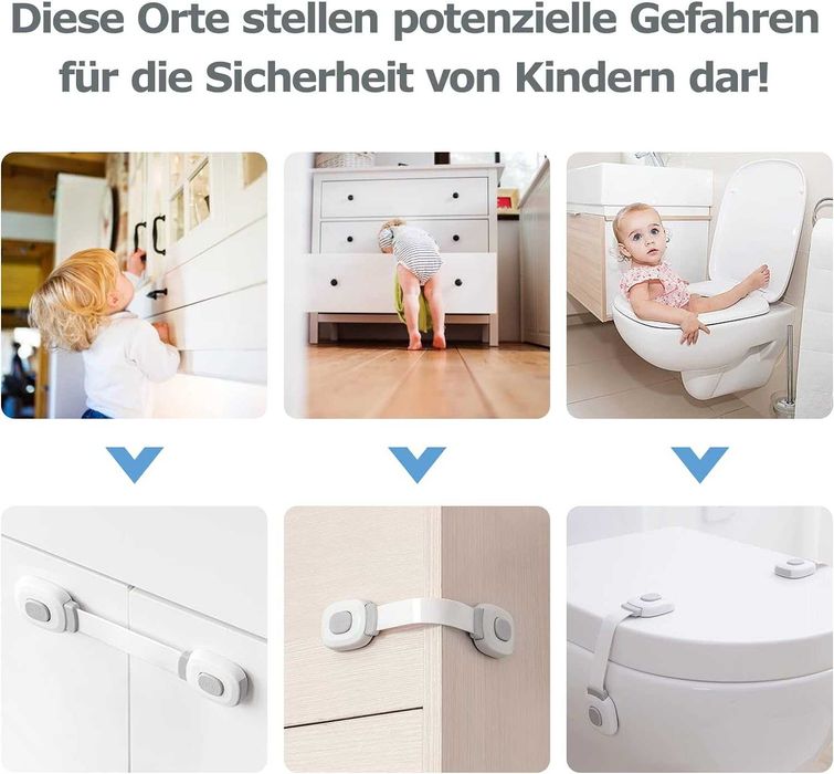 Zabezpieczenia do szafek BillyBath białe samoprzylepne 4 sztuk