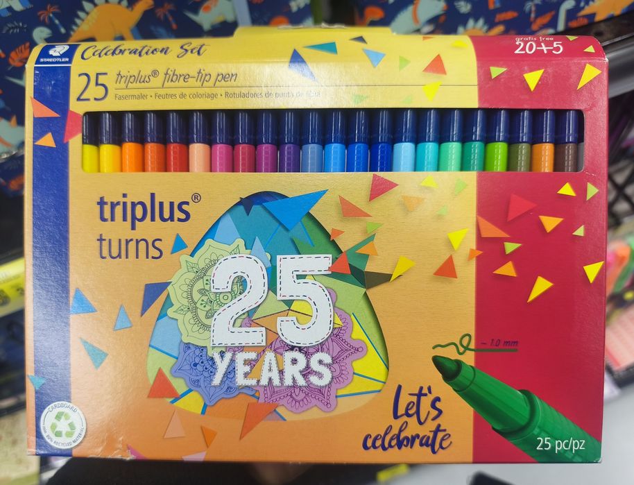 Conjunto 25 Canetas STAEDTLER Triplus Color – Edição 25 Anos (Novo)
