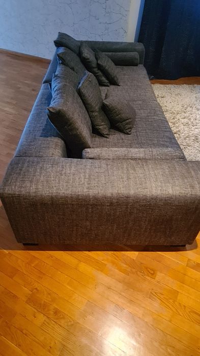 Sofá cinza 4 lugares bom estado